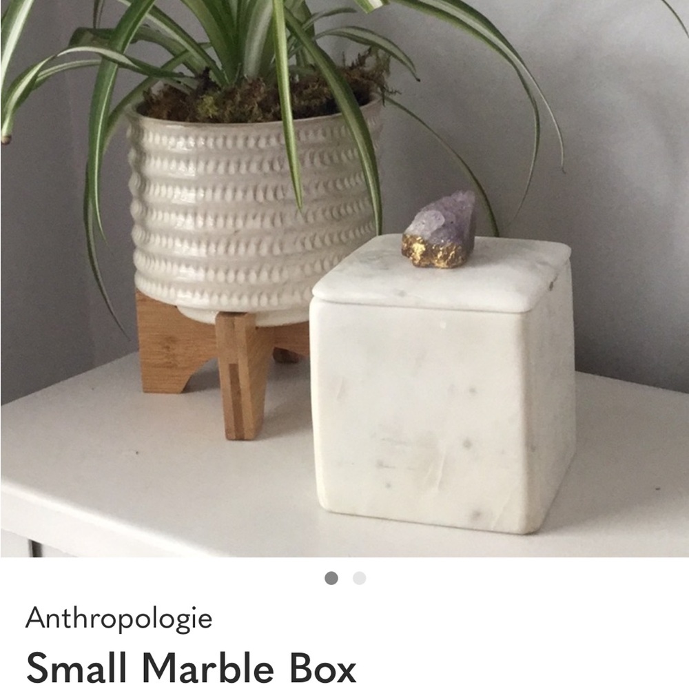 Anthropologie White Marble Storage Box